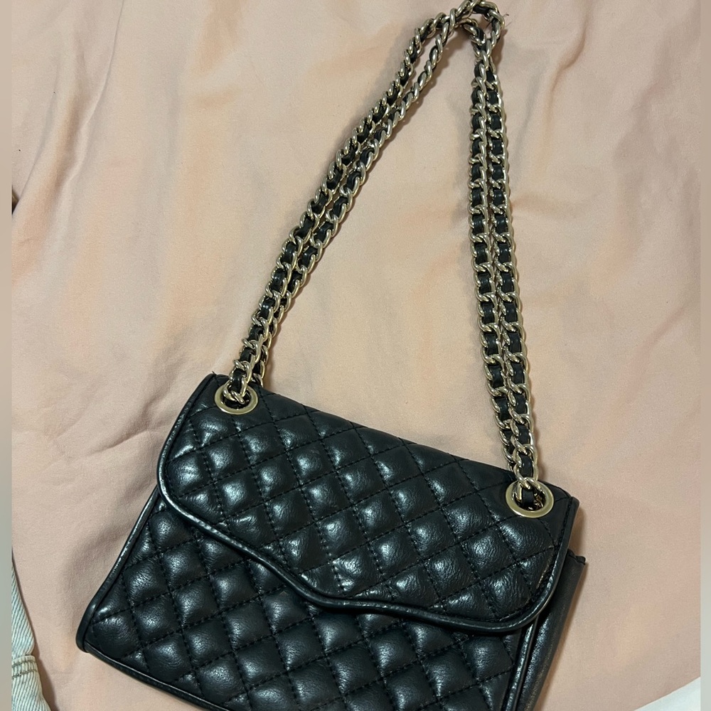 Rebecca Minkoff  Black Quilted Chain Shoulder Bag